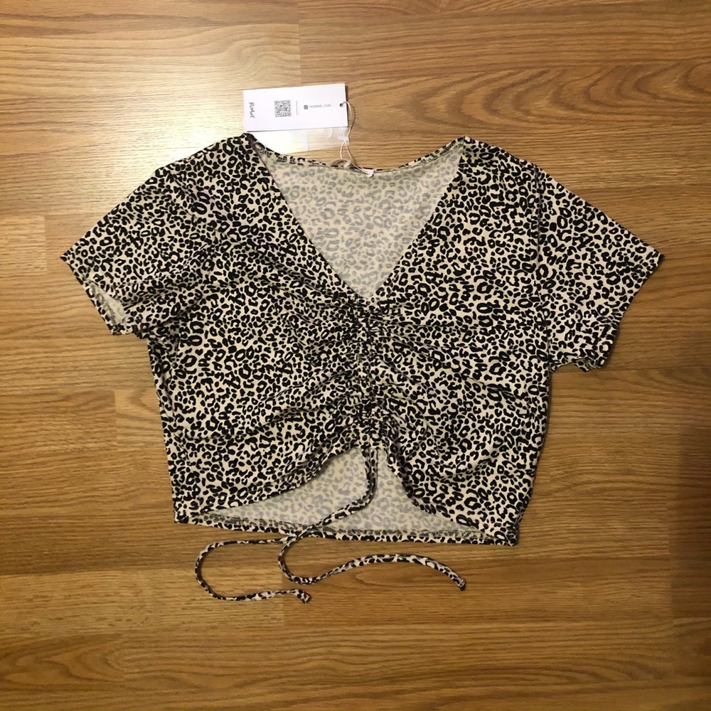 romwe animal print crop tee